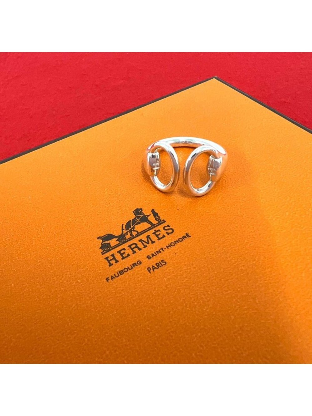 Hermes Vintage Nausicaa Ring 925 Sterling Silver